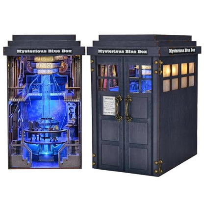 TOYQI Book Nook Kit, DIY Miniature Dollhouse Kit for Adults and Teens - color: Mysterious Blue Box
