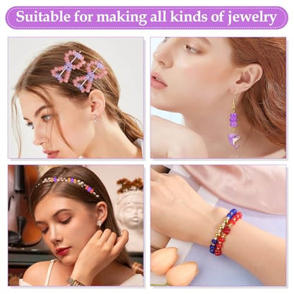 shynek 1120 Pieces Rondelle Beads for Jewelry Making, 28 Colors Glass Abacus Beads, Spacers for Bracelets, Jewelry Making and DIY Crafts, 5x8mm