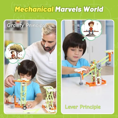 Apitor Robot E STEM Kits for 8-12 Year Old Boy Girl, 14 in 1 Electric Building Toys with Learning Materials, DIY Educational Construction Science Kit for Kids 8-10 10-12 Christmas Birthday Gift - style: Robot E