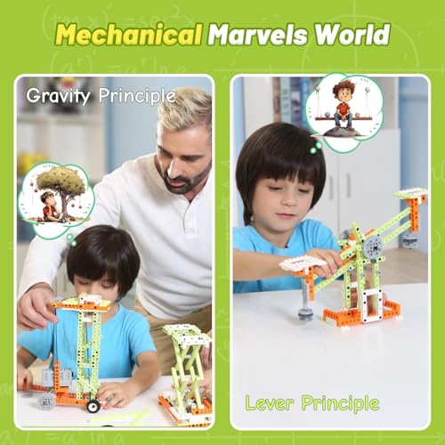 Apitor Robot E STEM Kits - Includes Large Storage Organizer, 14 in 1 Electric Building Toys with Learning Materials, Educational Construction Science Kit for Kids 8-10 10-12 Christmas Birthday Gift - style: Robot E(Storage)