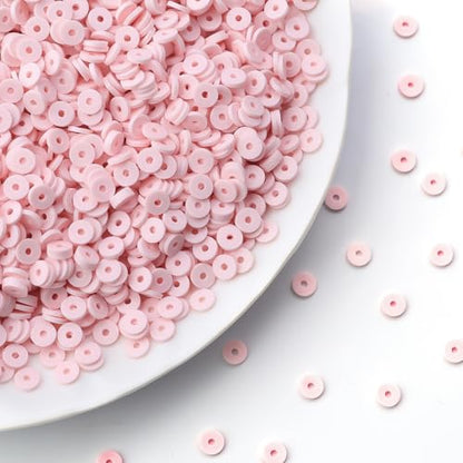 6mm Polymer Clay Beads for Bracelets Making 1000PCS - color: Blush