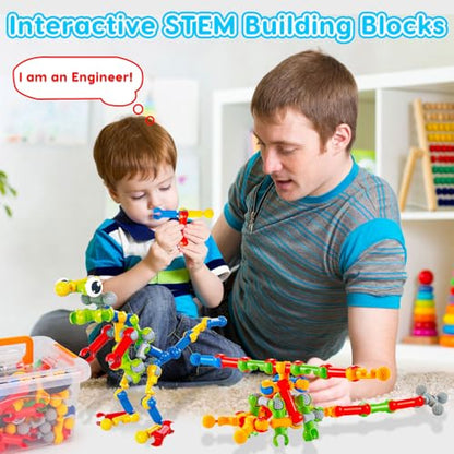Qirptey Kids STEM Building Toys for 3 4 5 6 7 8+ Year Old Boy Birthday Gift - style: 125 PCS