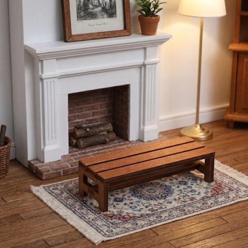 Homoyoyo 3pcs Miniature Wooden Bench Set - Dollhouse Furniture Mini Chairs 1:12 Scale Wooden Park Chair Furniture Accessories for Fairy Garden, Photo Backdrop and Bonsai Landscape Decor