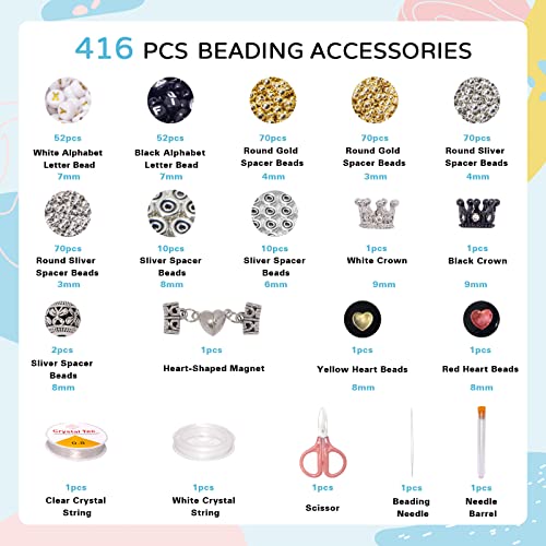 636pc Gemstone Beads for Jewelry Making - Bracelet Making Kit for Adlut Boy - color: Bracelet Making Kit for Adults