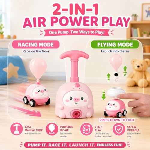 Pink Balloon Launcher Toy Set with 2 Cars & 26 Balloons - color: Pink