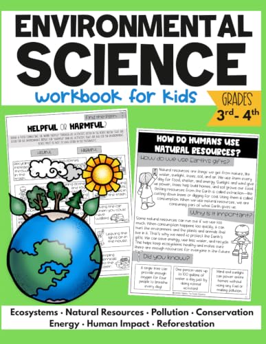 Environmental Science Workbook for Kids: Environmental Science Activity Book for 3rd & 4th Grade – Fun Science Workbook for Kids with Experiments, Puzzles, and Lessons for Classroom or Homeschool