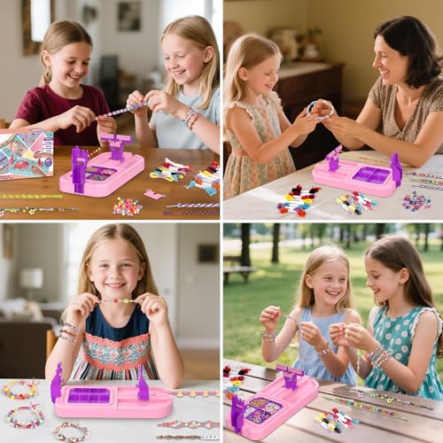 Cmiolacuna Friendship Bracelet Making Kit for Girls Ages 8-12 Loom Maker - color: Pink