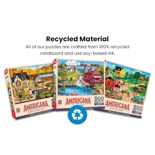 MasterPieces - 500 Piece Jigsaw Puzzle, Large EZ Grip Shapes, Free Wheeling, Fun for Adults, Seniors, Family, Kids, 19.25" x 26.75" - style: Free Wheeling