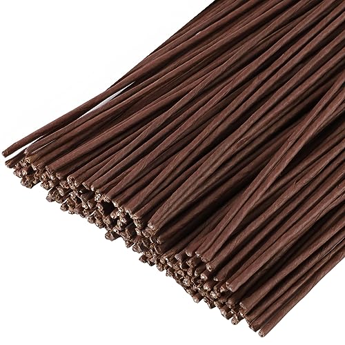 120 Pack Floral Wire Stems for Paper Flower Crafts - 2 Gauge, 16 Inch Artificial Wreath Making Supplies (Brown) - size: 2 Gauge Brown
