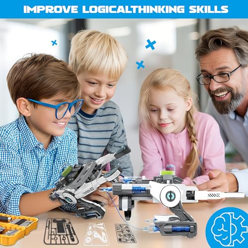 Robotic Mechanical Hand STEM Toy, DIY Engineering Kit for Kids 8+ (White) - color: White