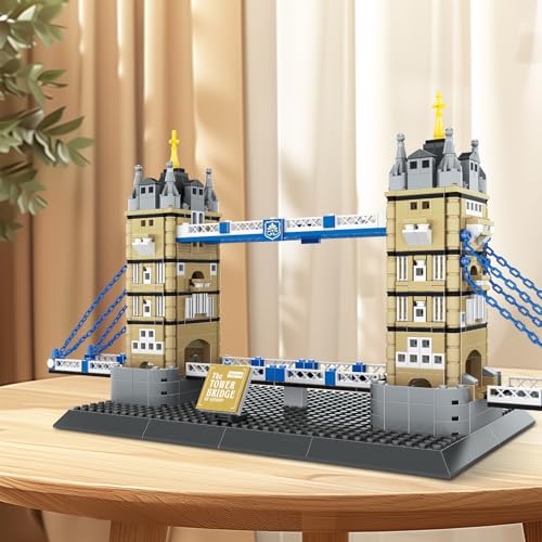 London Twin Tower Bridge Building Blocks Set – 969 Pieces DIY Architecture Model Kit, Collectible Landmark Toy for Adults & Kids, Creative Gift for Christmas&Birthday