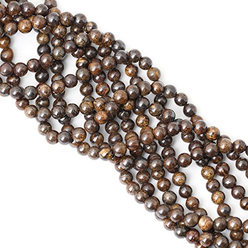 45PCS 8mm Natural Bronzite Gemstone Round Loose Beads for Jewelry Making DIY Handmade 1 Strand 15" - color: Bronzite, size: 8mm