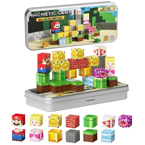 Magnetic Adventure Travel STEM：35PCS Mini Blocks Kit for Ages 3-5 - size: 35PCS