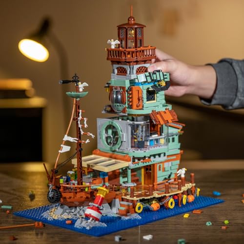 HSANHE Harbour Hotel Mini Bricks Building Kit, Ideas Creative Architecture Building Toys Birthday Gift for Adult Boys Girls -2142 Pieces - color: Harbour Hotel