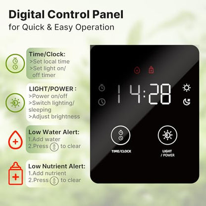 SUNCOZE Smart Hydroponics Growing System, 20 Pods, 25 in Adjustable Height - color: Black
