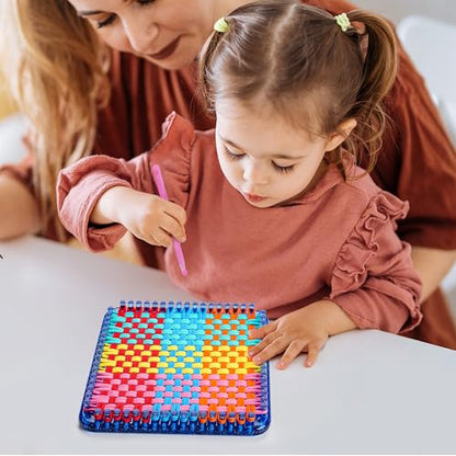 REENLIV Upgraded Weaving Loom Kit Toys for Kids & Adults, DIY Arts & Crafts - color: Blue