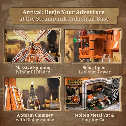 PANTASY Steampunk Windmill Workshop Building Set for Adults - size: Windmill Workshop