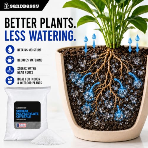 Sandbaggy Sodium Polyacrylate Crystals - Super Absorbent Polymers - Plant Hydration, Fake Snow, Ice Packs, Spill Cleanup, Skincare - Non Toxic, Made in The USA [CAS 9003-04-7] (180 lb - 2880 oz) - size: 180 lb (2880 oz)
