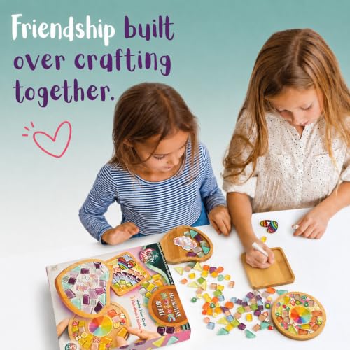 Glittery Garden Mosaic Craft Kit to Decorate Coaster with Glass Tiles - style: Mosaic Craft Kit