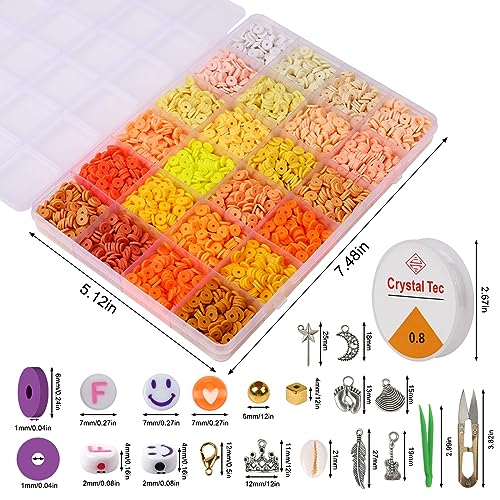 XSEINO 23000Pcs Clay Beads Bracelet Making Kit, 6Boxes 125Colors - color: 6 Boxes