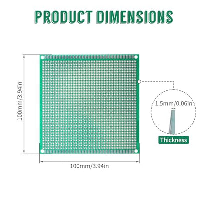 5 Pcs PCB Board, 10x10cm, Tinned Through Holes, Solder-able - size: 100*100mm
