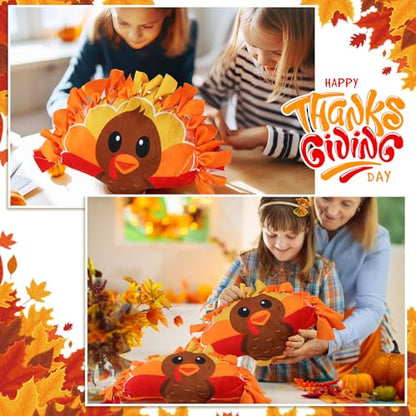 Weysat 6 Sets Thanksgiving Fall Turkey Tied Pillow Craft Kit DIY Turkey Pillow Craft Gifts with PP Cotton for Fall Harvest Thanksgiving Party Decor VBS School Favors Classroom Giveaways - style: Thanksgiving
