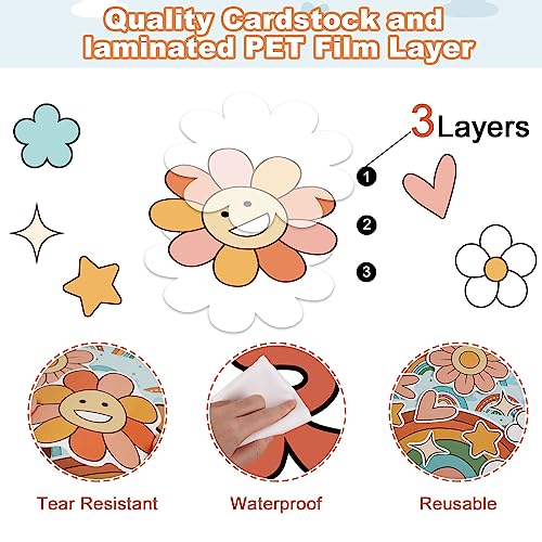 Boho Rainbow Classroom Bulletin Board Decoration Set Welcome Borders Cutouts for Back to School Classroom Door Welcome Bulletin Board Craft Party Home Wall(Be The Reason Someone Smile Today) - style: Be The Reason Someone Smile Today