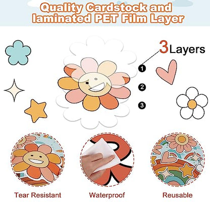 Boho Rainbow Classroom Bulletin Board Decoration Set Welcome Borders Cutouts for Back to School Classroom Door Welcome Bulletin Board Craft Party Home Wall(Be The Reason Someone Smile Today) - style: Be The Reason Someone Smile Today