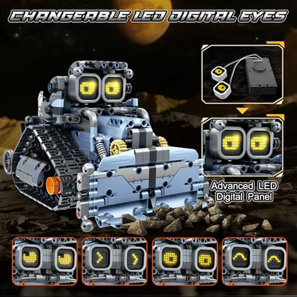 HiWEEGO 5 in 1 Changeable LED Eyes Robot Building Set for 12+ Kids Boy Girl