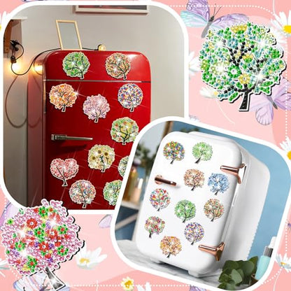 Remuuly 30 Pcs Tree of Life Diamond Painting Magnets Diamond Art Magnets - color: Tree of Life