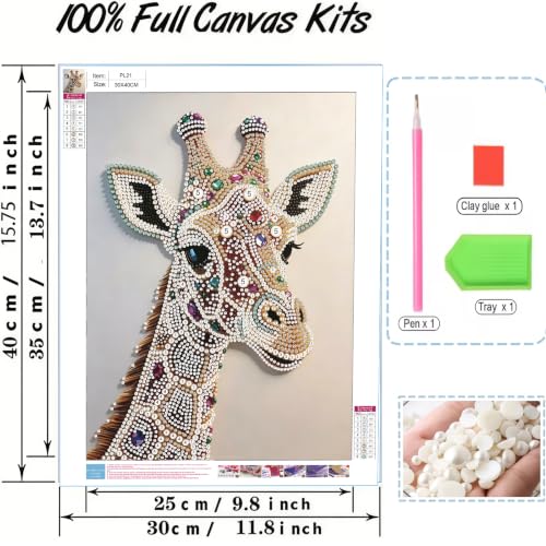 Giraffe Pearl Diamond Painting Kits for Adults,3D Diamond Art Pearl Kits - color: PL21-1
