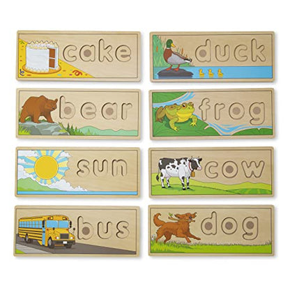 Melissa & Doug See & Spell Wooden Educational Language Learning Toy with Letters, Puzzle Boards Preschool Learning Activities, See & Spell Toys for Kids Ages 4+ (Pack of 6) - size: 13.9 x 9.2 x 1.75 (Pack of 6), style: English