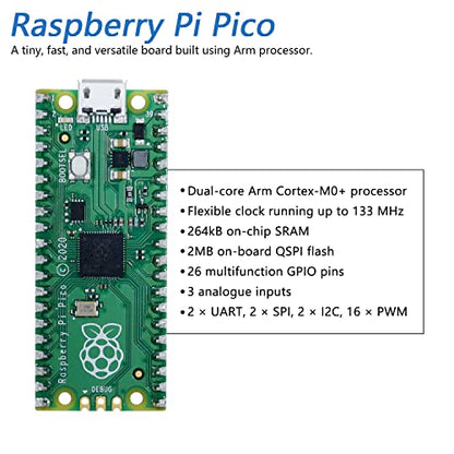 Freenove Mecanum Wheel Car Kit for Raspberry Pi Pico (Included) (Compatible with Arduino IDE), Dot Matrix Expressions, Obstacle Avoidance, Line Tracking, Light Tracing, Colorful Light - color: Mecanum Wheels with Raspberry Pi Pico