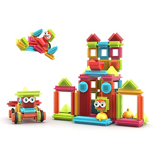 Contixo 144 pcs Bristle Shape 3D STEM Building Toys, Construction Learning Stacking Educational Block, Creativity Beyond Imagination, Inspirational, Safe & Durable, Recreational Toy for Kids Ages 3-8 - style: STEM-144pcs