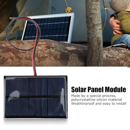 5Pcs 5V 150mA Solar Panel Modules Polycrystalline Silicon Weatherproof Charging Panels with 30cm Wires for DIY Solar Lights/Chargers