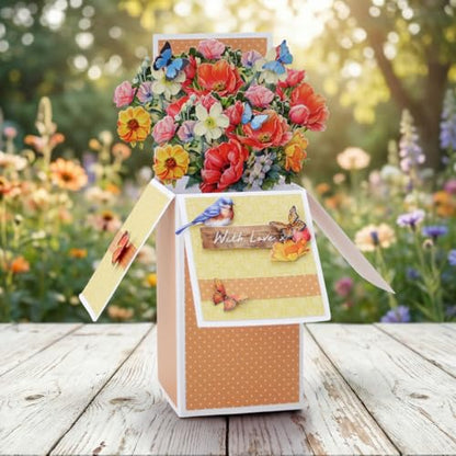 Katy Sue Blooming Box Bouquets Pop Up Card Making Kit. Make 8 3D Floral Box Cards. All-in-one Kit: Die-Cut Decoupage, Cardstock, Adhesive Pads, Envelopes & Instructions for Card Making Supplies