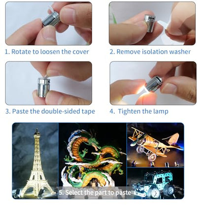 10PCS Cool White Mini LED Lights for DIY Craft, Model Displays, Miniatures - color: Cool White