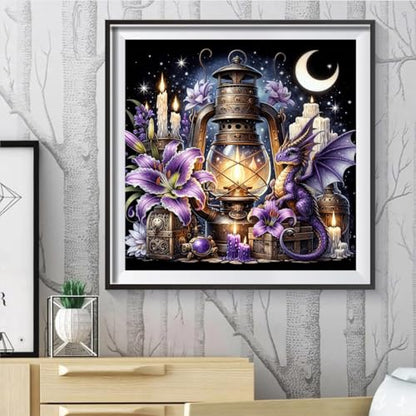 Ekuxom Dragon Diamond Art Kits for Adults-Kerosene lamp Diamond Painting - color: Dragon-3