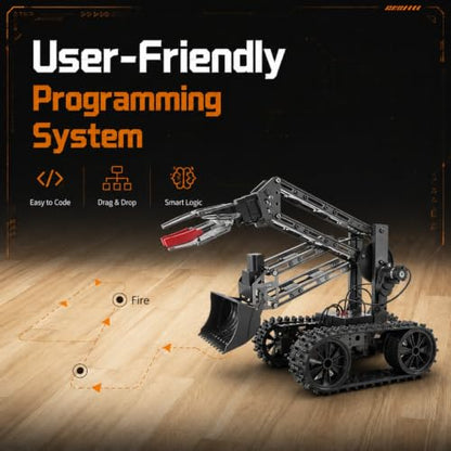 Robotic Arm Kit,STEM Toys Science Kits for Kids Age 8-12,Cool Engineering Building Toys,Educational Projects Set Gifts for 8 9 10 11 12 13 14 Years Old Boys Girls Teens,Birthday Xmas Gifts for Teens - color: Black