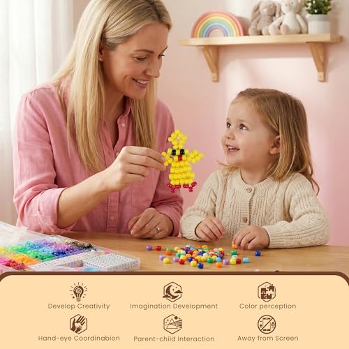 Gionlion 1000PCS Pony Beads Bulk Bracelet Making Kit, 24 Colors Kandi Beads for Bracelets and Jewelry Making, Letter Beads and Charms for DIY Hair Braiding, Craft and Gift for Girls