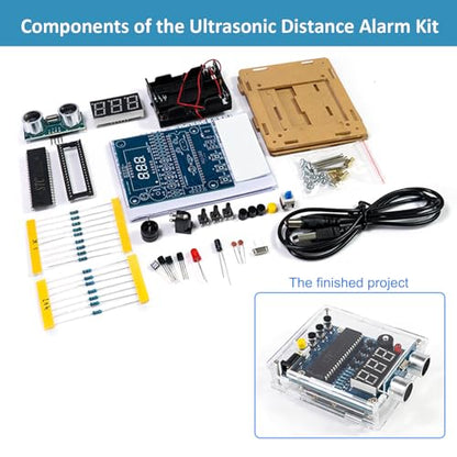 DIY Ultrasonic Distance Alarm Soldering Kit, Ultrasonic Distance Sensor Solder Project, Ultrasonic Distance Measuring Alarm Device, DIY Electronic Kits for Learning and Teaching Solder and Electronic