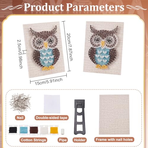 WEBEEDY DIY String Art Kit Owl Craft Kit Creative Craft Kits for Adult Graduation Christmas Halloween Gifts Home Wall Table Graduation Party Decorations - color: Owl