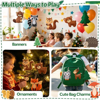 CiyvoLyeen Woodland Animals Craft Kit Kids DIY Crafting and Sewing Set Woodland Animals Felt Plushie for Girls and Boys Educational Beginners Sewing Set Sewing Kits for Kids Age 8 9 10 11 12 - color: Forest animals-12 Pcs