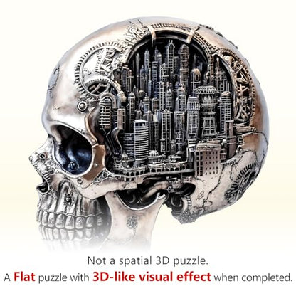 City Skull Puzzles Adults Gifts Wooden 175 Pieces 11.4 * 10.5in - color: City Skull, size: Medium