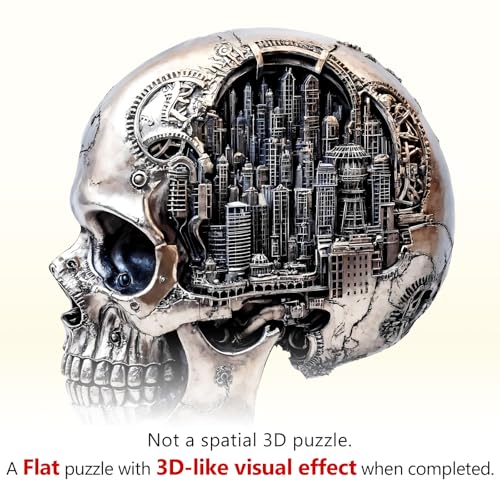 City Skull Puzzles Adults Gifts Wooden 100 Pieces 8.5 * 7.8in - color: City Skull, size: Small