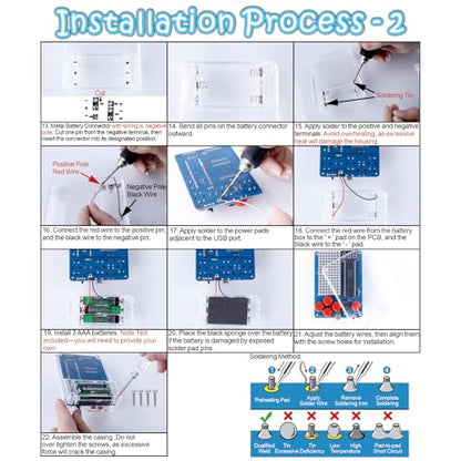 Soldering Practice Kit - DIY Game Device Electronics Project with 4 Classic-Style Games - Beginner STEM Learning Kit for Teens丨Adults