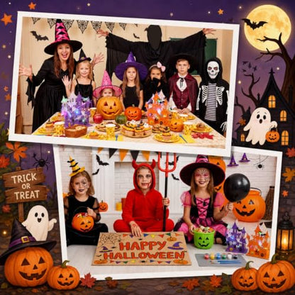 DoubleFill 12 Set Halloween Wooden Castle House Craft Kits, DIY