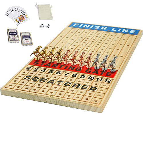 Large 21 inch Horse Race Board Game,Horse Racing Game for 2-11 Players - color: Large-log