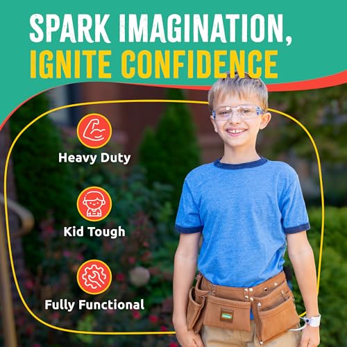 Sparkjump Kids Brown Tool Belt, Adjustable Tool Belt for Toddlers and Kids - color: Brown Tool Belt