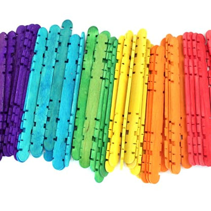 Notched Wood Craft Sticks, Rainbow, 1000 Pack, 4.5 Inch - color: Multi Color Pack